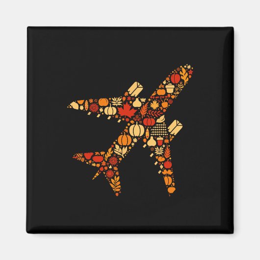 Erntedank von Herbst Pumpkin Fall Flugzeug Frauen Magnet (Vorne)