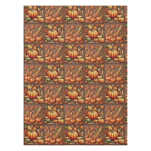 Erntedank von Herbst Pumpkins Tischdecke (Vorderseite)