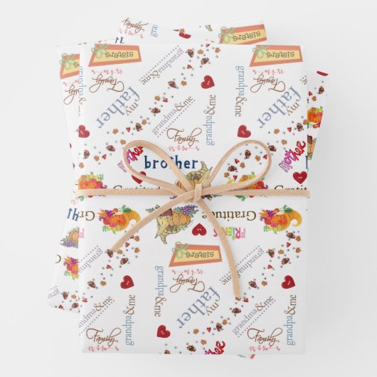 Erntedank von Papierblättern Geschenkpapier Set (Beispiel)