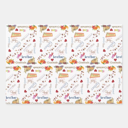 Erntedank von Papierblättern Geschenkpapier Set (Vorderseite)