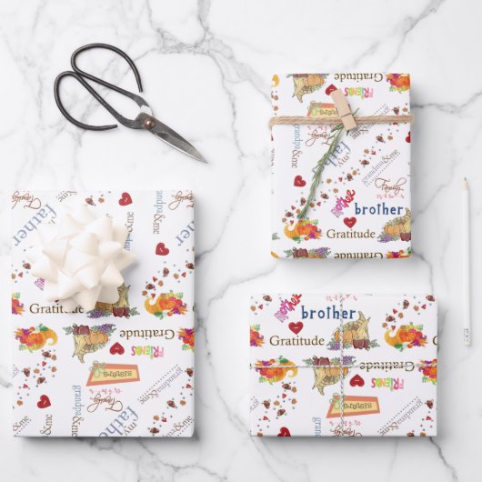 Erntedank von Papierblättern Geschenkpapier Set (Vorderseite)