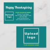 Erntedank von Unternehmen grün auf Aquamarinem Gru Begleitkarte (Vorne/Hinten)