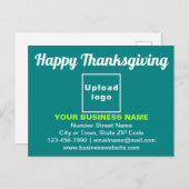 Erntedank von Unternehmen grün auf Aquamarinem Gru Postkarte (Vorne/Hinten)