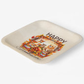 Erntedank Waldtiere Herbstleaves Pappteller (Gewinkelt)