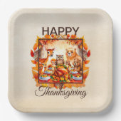 Erntedank Waldtiere Herbstleaves Pappteller (Vorderseite)