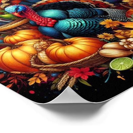 Erntedank Wall Art & Deco Poster (Ecke)