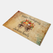 Erntedank Warm Willkommen - Personalisierte Türmat Fußmatte (Schrägansicht)