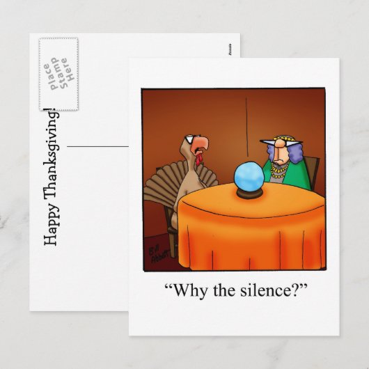 Erntedank "Warum das Schweigen?" Postkarte (Vorne/Hinten)