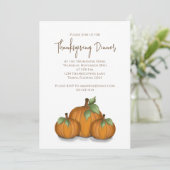 Erntedank Wasserfarbe Elegante Pumpkins Klassisch Einladung (Stehend Vorderseite)