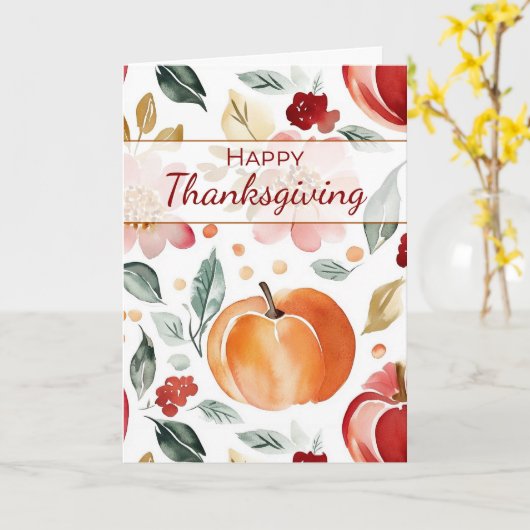 Erntedank Wasserfarbe Herbst Wasserfarbe mit Blume Karte (Gelbe Blume)