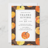 Erntedank | Wasserfarbenkürbis Einladung (Vorderseite)