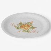 Erntedank - Wasserfarbenleder Pappteller (Schrägansicht)