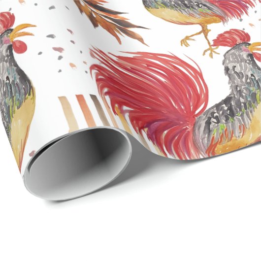 Erntedank Wasserfarbenroster Handgemalt Geschenkpapier (Rolleneckpunkt)