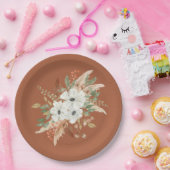 Erntedank Watercolor Fall Floral Pappteller (Party)