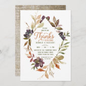 Erntedank Watercolor Fall Foliage Einladung (Vorne/Hinten)