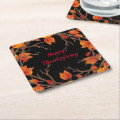 Erntedank Watercolor Herbstlaube Rechteckiger Pappuntersetzer (angewinkelt)