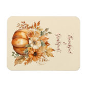 Erntedank Watercolor Pumpkin Blumendesign- Magnet (Horizontal)