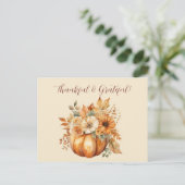 Erntedank Watercolor Pumpkin Blumendesign- Postkarte (Stehend Vorderseite)