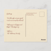 Erntedank Watercolor Pumpkin Blumendesign- Postkarte (Rückseite)