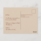 Erntedank Watercolor Pumpkin Blumendesign- Postkarte (Rückseite)