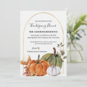 Erntedank Watercolor Pumpkin Einladung (Stehend Vorderseite)