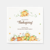 Erntedank Watercolor Pumpkin Party Serviette (Vorderseite)