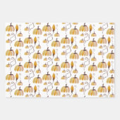Erntedank Watercolor Pumpkins Geschenkpapier Set (Vorderseite)