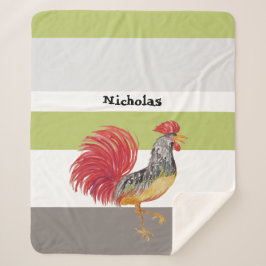 Erntedank Watercolor Rooster Personalisiert Sherpadecke