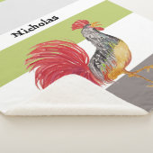 Erntedank Watercolor Rooster Personalisiert Sherpadecke (3/4)