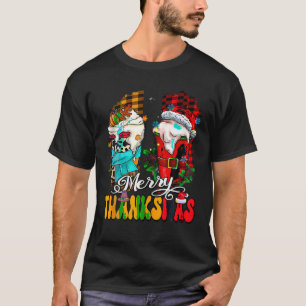 Erntedank Weihnachten Kariert Frohe Dank Mas Coffe T-Shirt