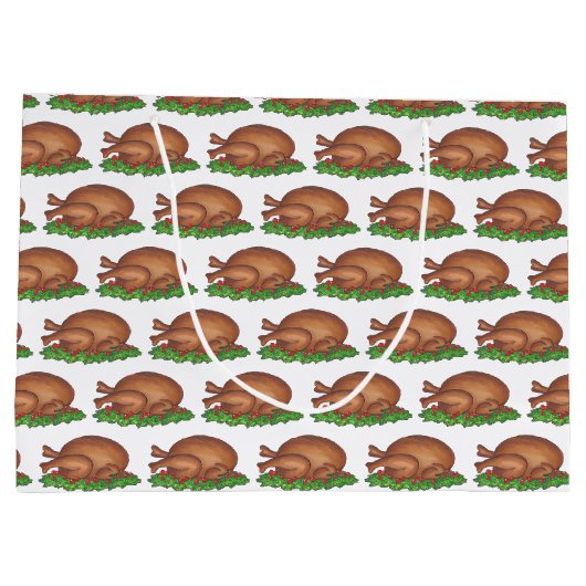 Erntedank Weihnachtsessen Türkei Geschenktasche Große Geschenktüte (Rückseite)