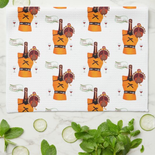 Erntedank Wein Küche Handtuch (Gefaltet)