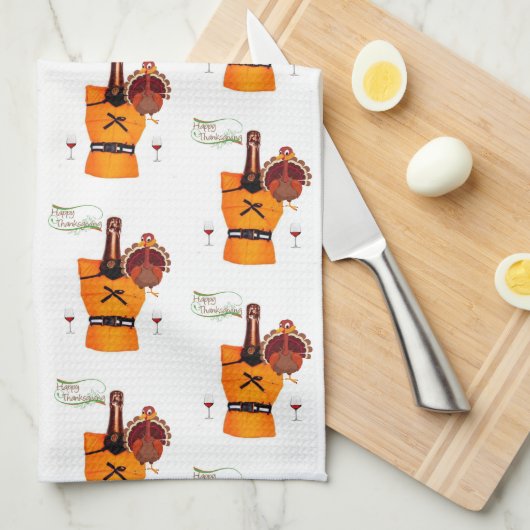 Erntedank Wein Küche Handtuch (Viertel Falte)