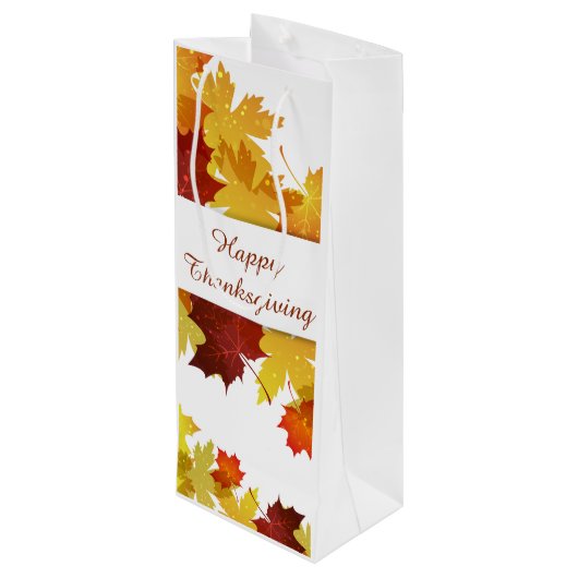 Erntedank Weinbeutel Geschenktüte Für Weinflaschen (Rückseite Schrägansicht)