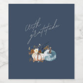 Erntedank Weinetikett, Blüte, Kürbis Weinetikett (Einzelnes Label)