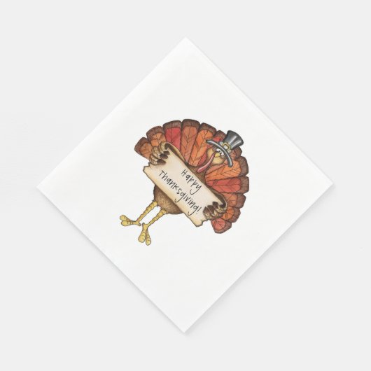Erntedank/Weißer Standard Mittagessen Neapel/Türke Serviette (Ecke)