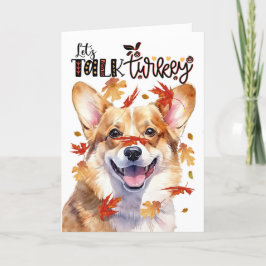 Erntedank Welsh Corgi Dog Lasse Gespräche Türkei Feiertagskarte