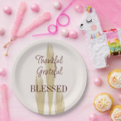 Erntedank Wheat dankbar dankbar gesegnet 9" Pappteller (Party)