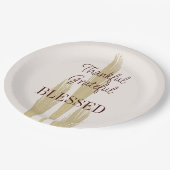 Erntedank Wheat dankbar dankbar gesegnet 9" Pappteller (Schrägansicht)