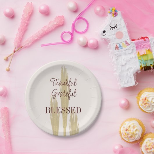 Erntedank Wheat Dankbarkeit dankbar gesegnet 7" Pappteller (Party)