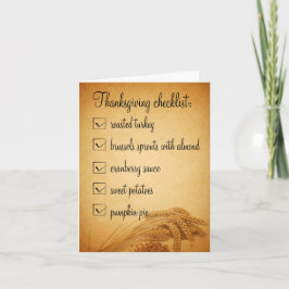 Erntedank Wheat Food Checklist Holiday Card Feiertagskarte