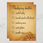 Erntedank Wheat Food Checkliste Einladung (Vorne/Hinten)