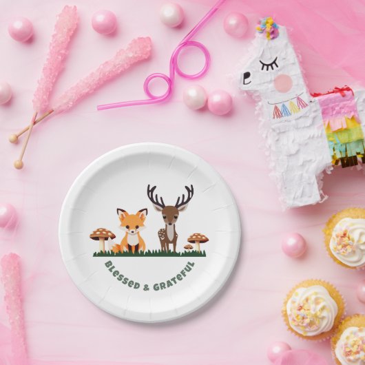 Erntedank Whimsical Woodlands Custom Message Pappteller (Party)