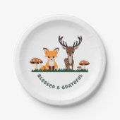 Erntedank Whimsical Woodlands Custom Message Pappteller (Vorderseite)