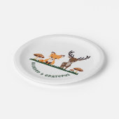 Erntedank Whimsical Woodlands Custom Message Pappteller (Schrägansicht)