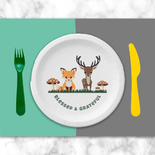 Erntedank Whimsical Woodlands Custom Message Pappteller