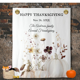 Erntedank White Pumpkin Blume Bildhintergrund Wandteppich