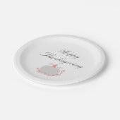 Erntedank White Pumpkin Eleganter Herbst Pappteller (Schrägansicht)