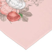 Erntedank White Pumpkin und Fall Blume Kurz Großer Tischläufer (Ecke)