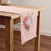 Erntedank White Pumpkin und Fall Blume Kurz Großer Tischläufer (Beispiel)